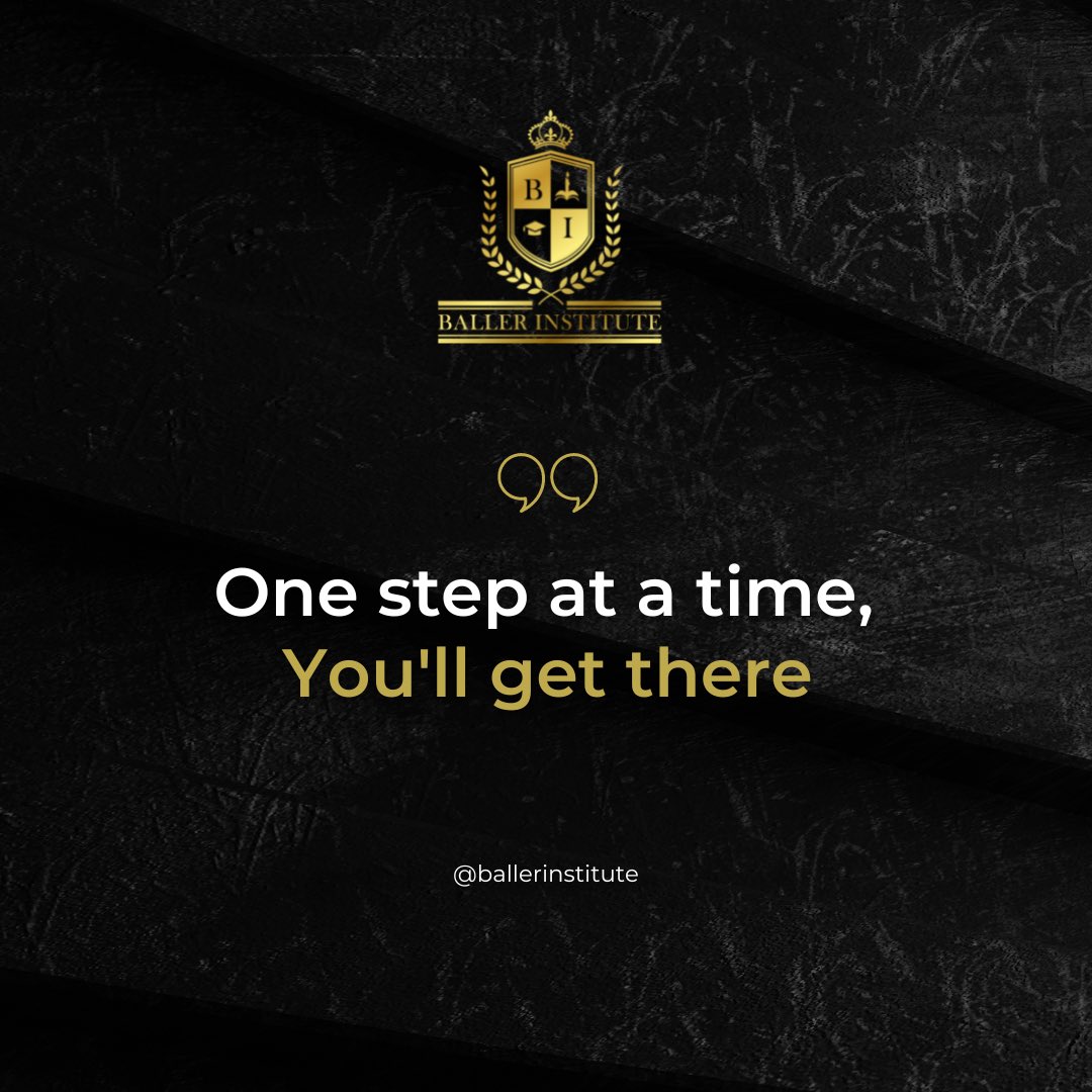 InstituteBaller's tweet photo. “One step at a time. You’ll get there” 💯

Your goals want you as much as you want them! 

#motivationtips #motivation #motivationalquotes #motivationforyou #motivationeveryday #motivationalvibes #motivationoftheday #motivationispower #successtips #ballerinstitute https://t.co/JS42jri8YR