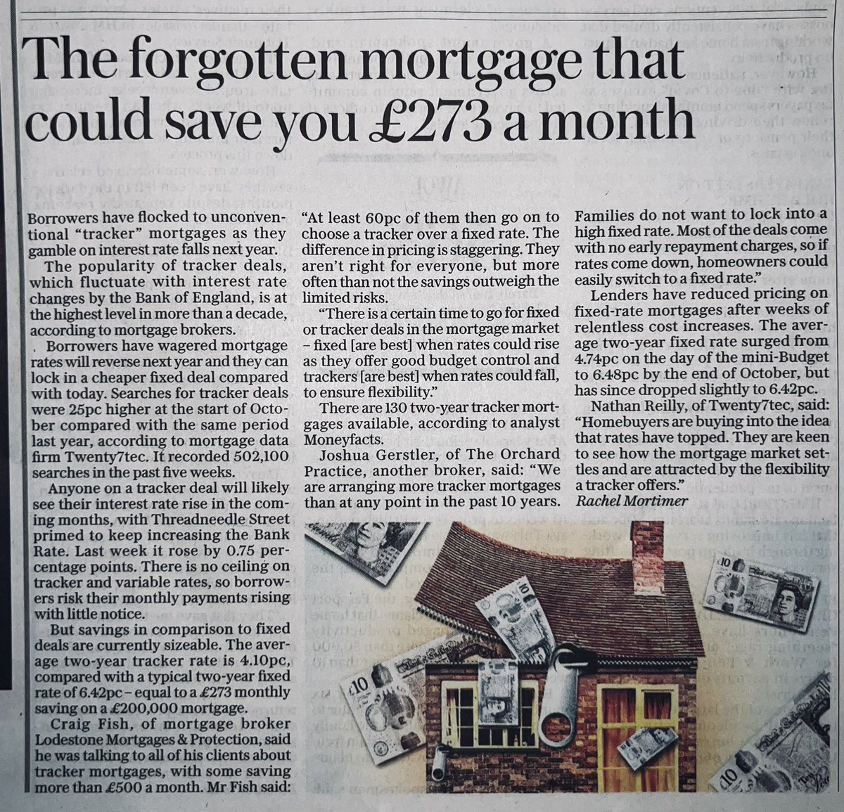 Lodestonemp's tweet photo. Here we are in todays @Telegraph talking about the rise in popularity of tracker mortgages. #mortgagetips #mortgagerates #mortgage https://t.co/50s7Y1i0NH