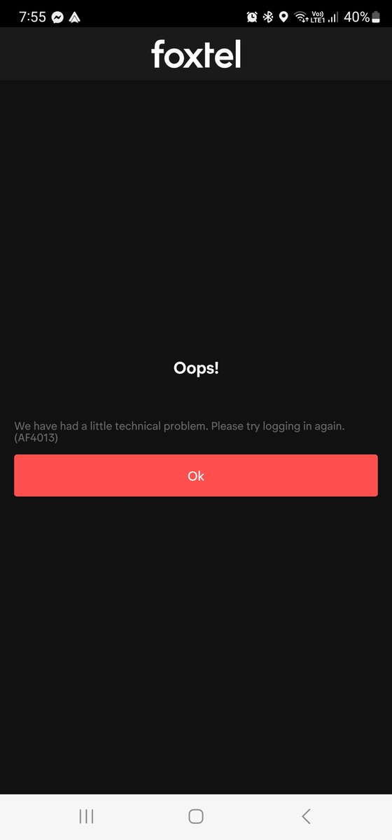 MissGumbi's tweet photo. @Foxtel_GO why is the app not letting me sign in? https://t.co/yU67bNvdOS