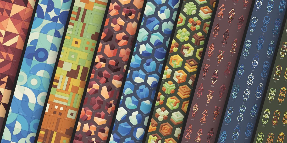 Fun new mini project: Geometric Primes. Nine new posters visualizing prime numbers with basic geometric shapes. c82.net/work/?id=392