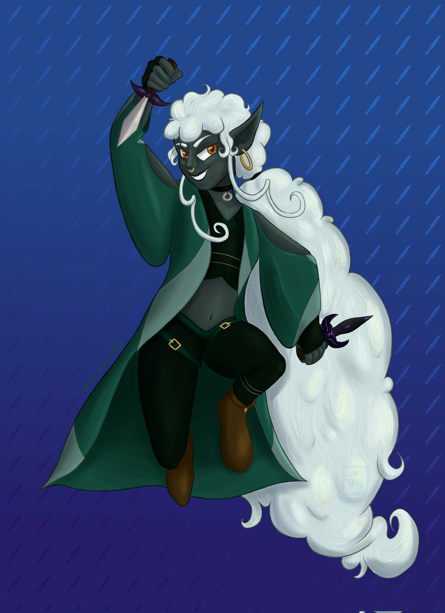 Here's a #Commission I did for a friend!! It's their #dnd #oc Myrkur!! She's a #drow!