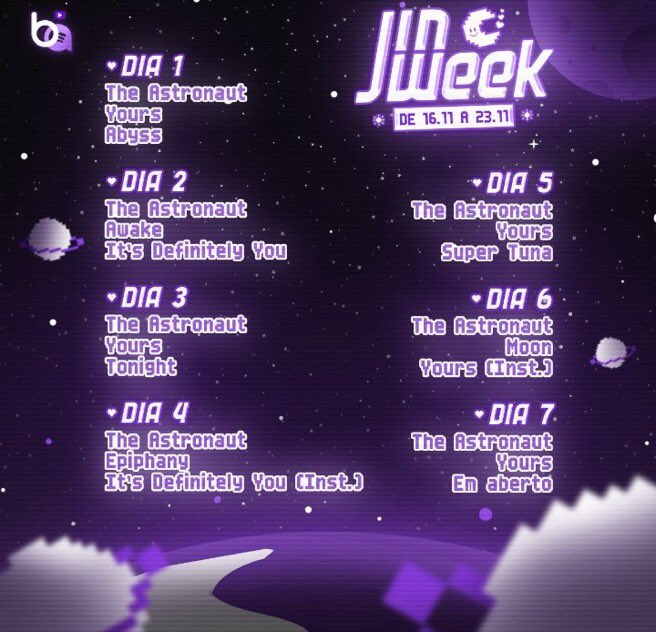 vkoicry's tweet image. eai armys, beleza? então, sabiam que dia 16/09 começa a jinweek? uma semana inteira dedicada a playlists com foco em subir os solos do seokjin.

mais informações 👇🏻