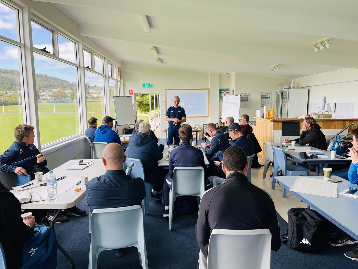 FC_Australia's tweet photo. @FC_Australia pleased to partner with @SouthHobartFC @FootballTas to support &amp; deliver football coach CPD workshop yesterday featuring Kelly Cross @guv61 @SydneyFC @FIFAcom technical expert @FootballAUS_CD https://t.co/q60VtiC0XX
