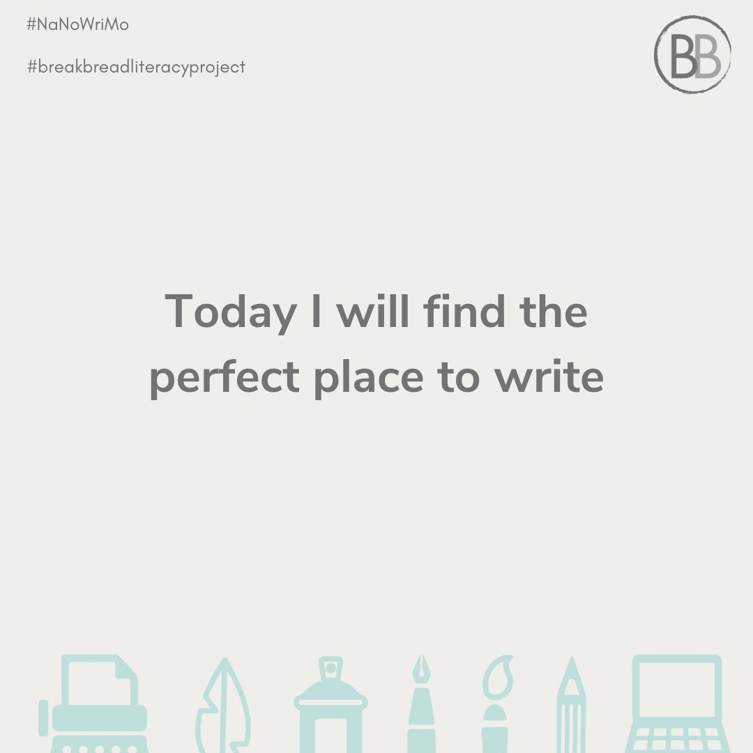 BreakBreadProj's tweet image. Finding the perfect park bench, couch, café, etc. can be a great way to get yourself in the writing zone! Where’s your favorite place to write?

#nanowrimo2022 #creativewriting #creativity #fiction #youngwriters #youngcreatives #writing #writingcommunity #writinginspiration