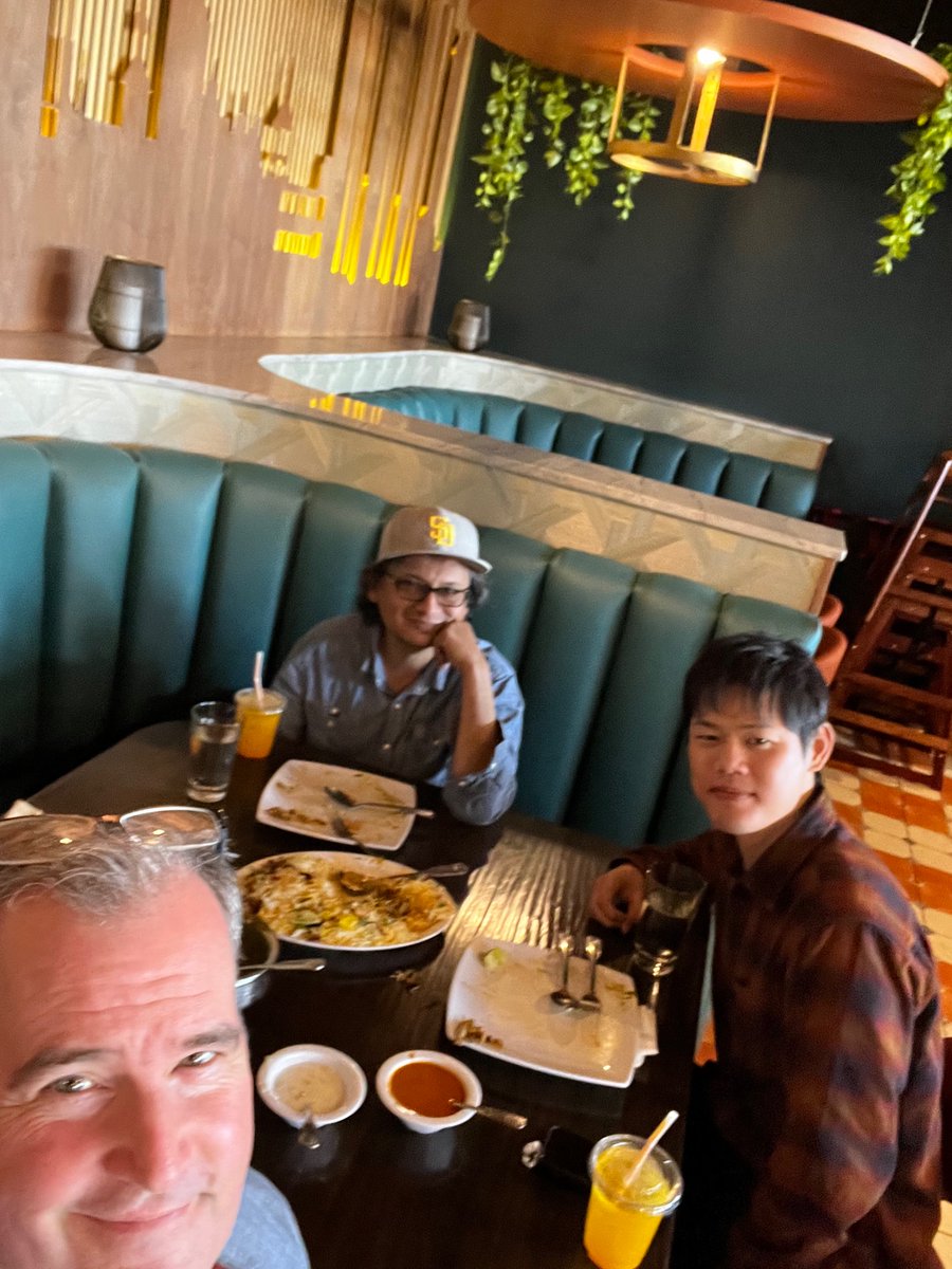 Enjoying a great meal with Subhojit Roy and Yuki Ogawa. Food and science- what else can you ask for?