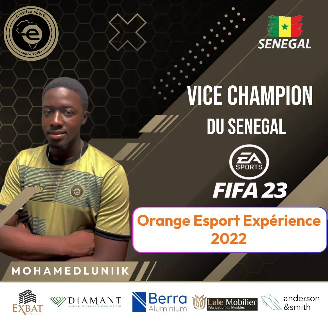 EafricaG's tweet photo. Pour notre 1er tournoi majeur, la team #eafricasport  décroche les titres de champion (@HadyJuve) et vice champion(@moupro1)du #Sénégal🇸🇳 respectivement sur #efootball2023 et #FIFA23. Félicitations 🔥🤩 à toute l'équipe pour cette belle performance
#esport #esport4all #kebetu https://t.co/bwGL78GUJx