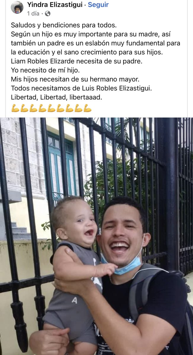CubalexDDHH's tweet photo. #CubalexDenuncia: 
Luis Robles fue condenado a cinco años de cárcel por salir a la calle con un cartel que pedía libertad de expresión.
Luis ha sufrido malos tratos en la cárcel cubana. No olvidemos a Luis Robles.
Compartimos un mensaje de su mamá 👇👇👇 https://t.co/8EbRLjD6wB