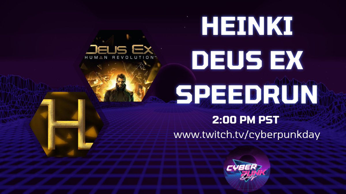 Cyberpunk_Day's tweet photo. HAPPENING NOW: It's time for a speedrun of Deux Ex Human Revolution with @Heinki1 over at https://t.co/CXi0o4BoEH. 

#cyberpunk #deuxEx #Speedrun https://t.co/mdNfD8gDWN