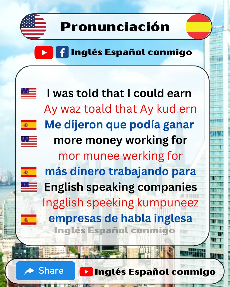 LangUact's tweet photo. Pronunciación en inglés 001
pronunciación con el sonido - https://t.co/pv9yXTaJPE
#learnspanish #aprendeingles https://t.co/B91A7hAlnC