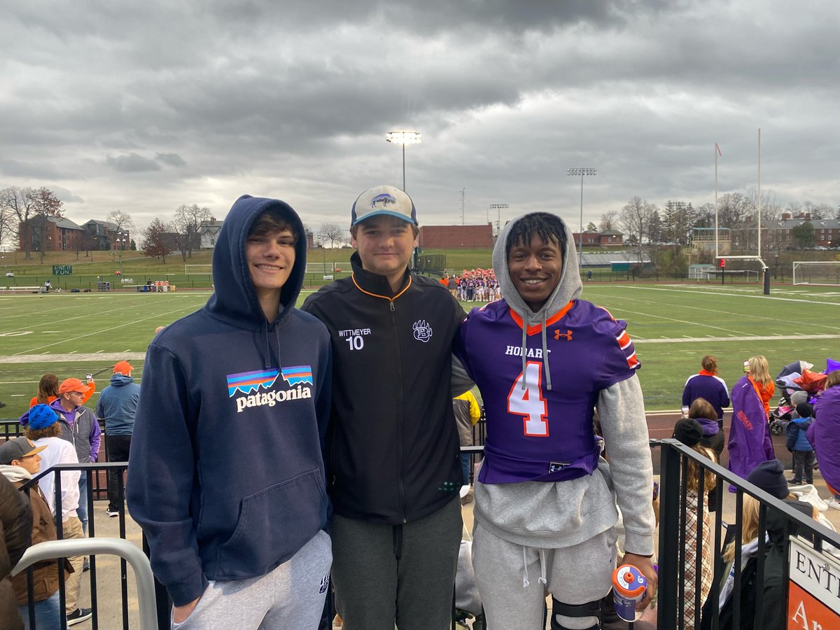 Thank you <a href="/Coach_DeWall/">Kevin DeWall</a> for having me out for the game against the University of Rochester! <a href="/Pwittmeyer10/">Preston Wittmeyer</a> and I had a great time seeing former teammate <a href="/TahjJackson24/">Tahj Jackson</a>!