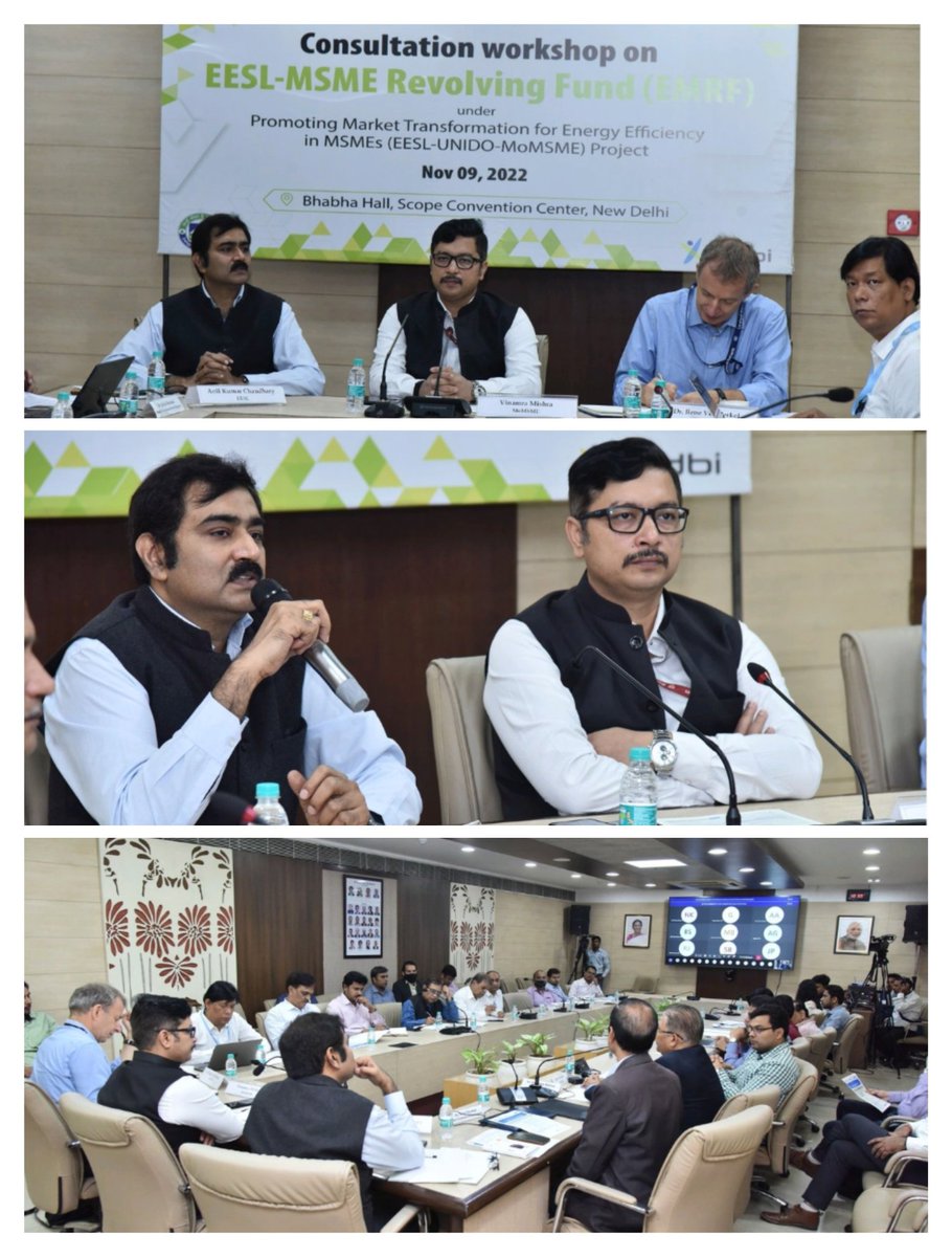 AnilkcIITK's tweet photo. Privileged to steer for #eesl for Market Transformation for Energy Efficiency in #MSME.
Creating a revolving fund for Sustainable Financing with #SIDBI.
Leading consultation with Mr. Vinamra Mishra, Director #MoMSME and Dr. Rene Ven Berkel #UNIDO.
#IAEMP activily participated. https://t.co/kznl88sPKM