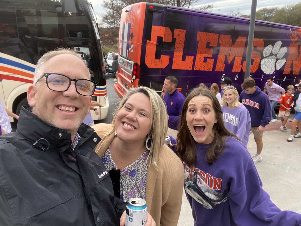 LarryCollett's tweet photo. It is one of these young ladies first time to a Clemson game and she is extremely excited. #BestInTheGame https://t.co/DX0PI0ZfrE