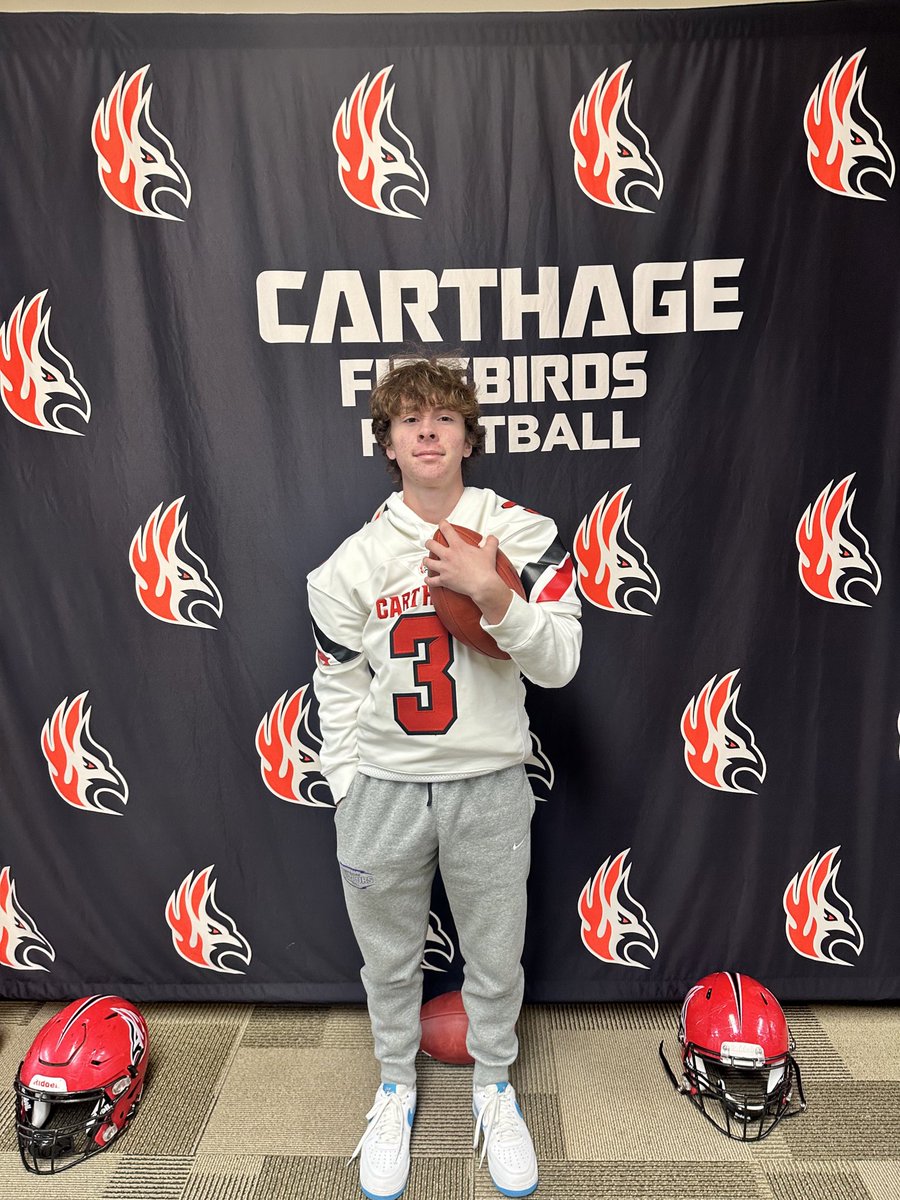 MccarteColin's tweet image. Thank you @Coach_BCollins and the rest of the @Carthage_FB for having me today! I had an amazing time meeting all the coaching staff and seeing what the program is all about!