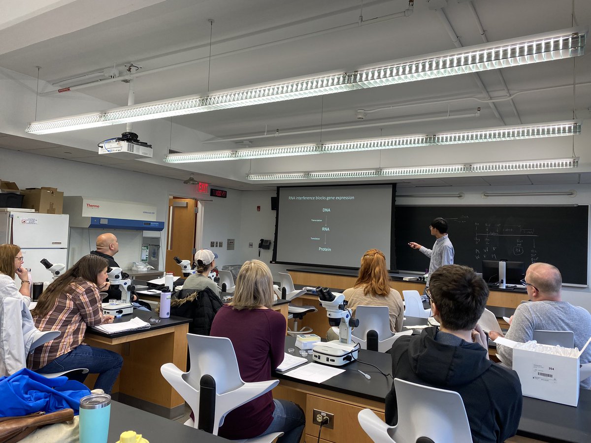 carrie_adler's tweet image. Fantastic Saturday spent with NY State Master Teachers at SUNY Cortland! Adler lab members Justin @KuangTse_wang @Isabelsscience taught these enthusiastic learners all about planarians. We capped the day off by prospecting for planarians in a local stream.