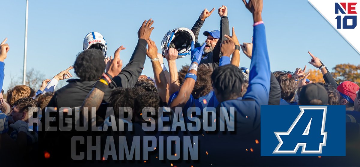 𝐍𝐄𝟏𝟎 𝐂𝐇𝐀𝐌𝐏𝐈𝐎𝐍𝐒 🏆

For the first time since 2017, <a href="/GoAssumptionU/">Assumption University Athletics</a> is the NE10 Football Champion! Congrats to the Greyhounds, who finished with a 6-1 league record 🏈

<a href="/NCAADII/">NCAA Division II</a> Selection Show is Sunday at 5:30 pm on NCAA.com. 

#NE10EMBRACE #NCAAD2 #D2FB