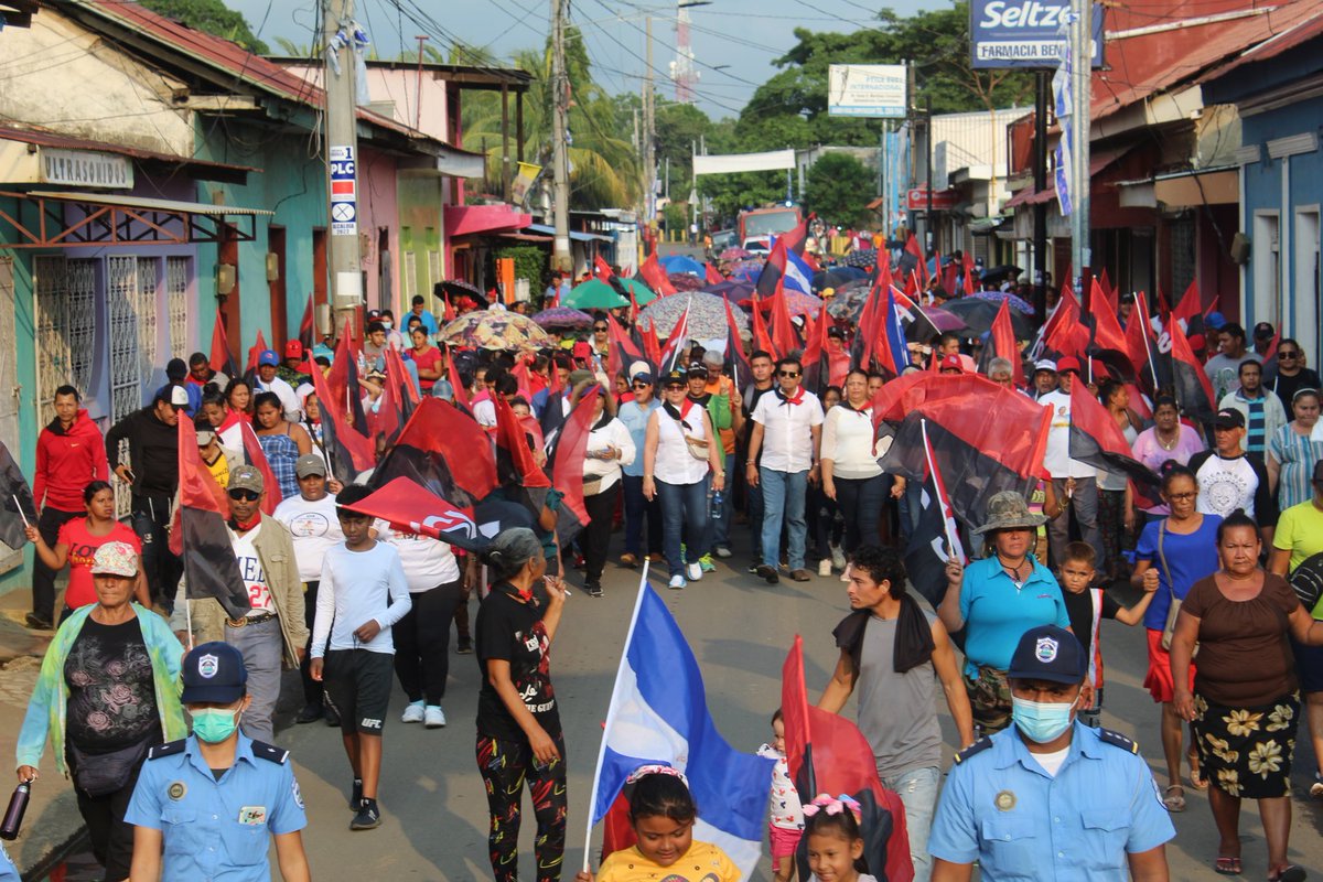 Caminata de la Victoria, Viva el FSLN en #SanRafaelDelSur #UnidosVencemosVenceremos ❤️🖤✌️🥳🎉