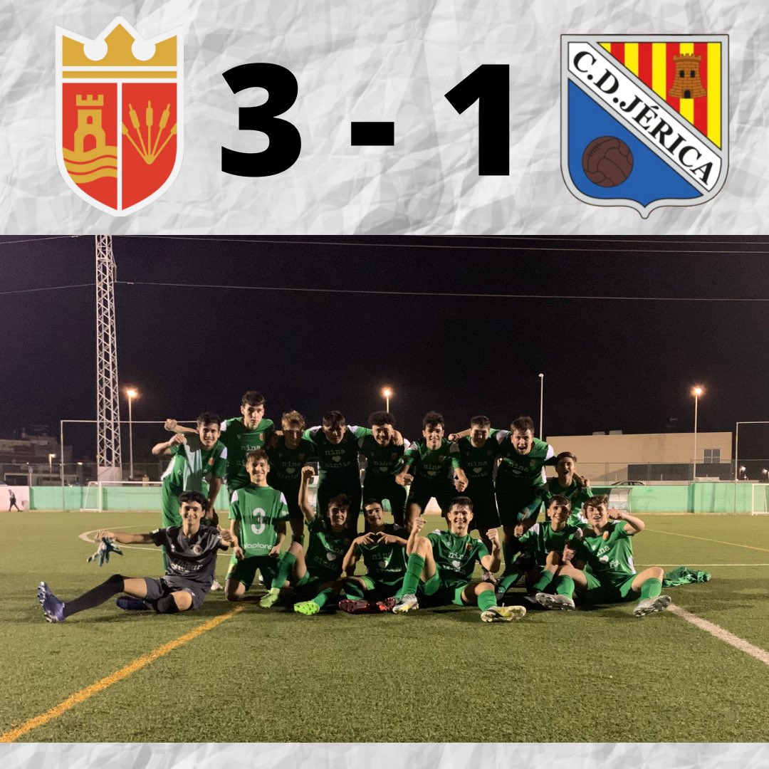➡️ JUVENIL ⬅️
Atlètic Xilxes C.F. 3-1 C.D. Jérica
Primera victòria del nostre juvenil a casa.
Gran partit de l’equip que ha aconseguit traure els 3 punts davant el quint classificat. 
Els nostres han sabut revertir el gol inicial del Jérica per acabar tancant el partit 3-1.