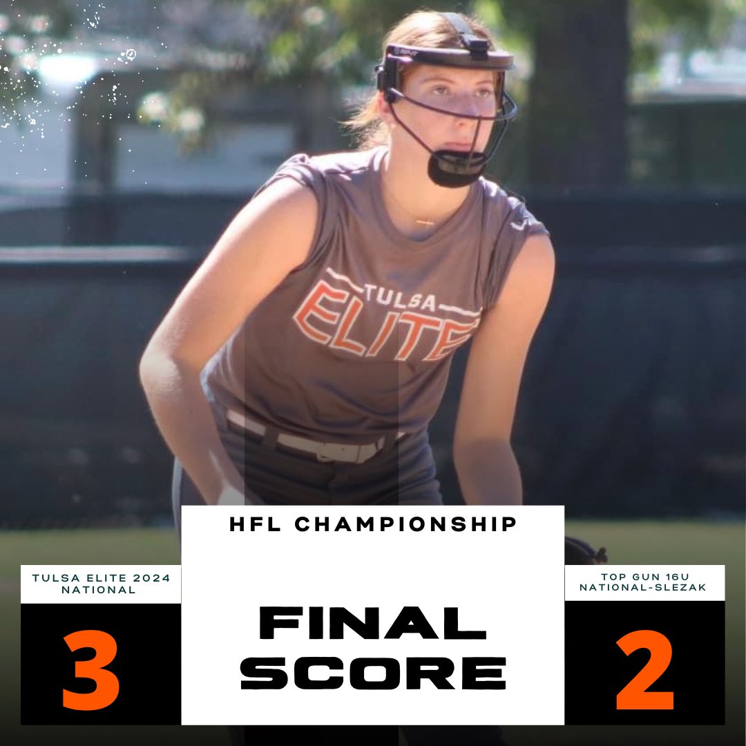 Tulsa Elite 2024 National (@te2024_national) on Twitter photo Final - Game 3 of the <a href="/HFLfastpitch/">Heart of America Fastpitch League | HFL</a> Championship! Up again at 6pm CST - Field 5.
<a href="/TulsaEliteSB/">Tulsa Elite Softball</a> Final - Game 3 of the <a href="/HFLfastpitch/">Heart of America Fastpitch League | HFL</a> Championship! Up again at 6pm CST - Field 5.
<a href="/TulsaEliteSB/">Tulsa Elite Softball</a>