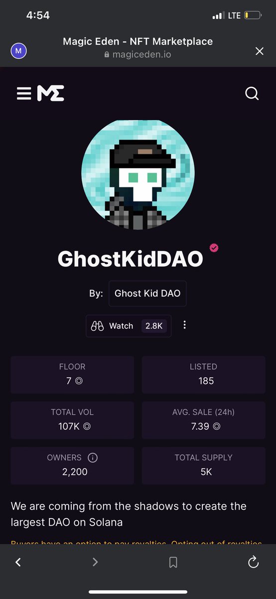 KingSlab4's tweet photo. Just swept @GhostKidDAO to 7 sol because I believe they are best builders in the space !! https://t.co/mVUCcMIg12