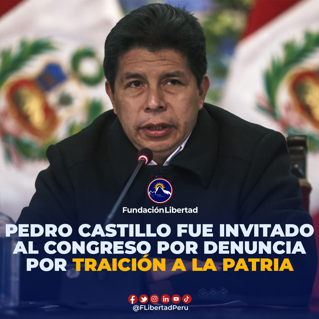 FLibertadPeru's tweet image. #CONGRESO | El presidente del Congreso, José Williams, invitó al mandatario Pedro Castillo a la sesión de la Comisión Permanente el miércoles 16 de noviembre, donde se debatirá la denuncia en su contra por traición a la patria.

#TraiciónALaPatria #PedroCastillo #Parlamento #Peru