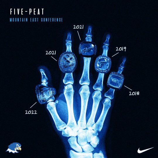 It’s always a challenge to win the conference in college football. But to do it 5 times consecutively…. Sheesh #FlyAbove #ONE 🖐🏼 💍