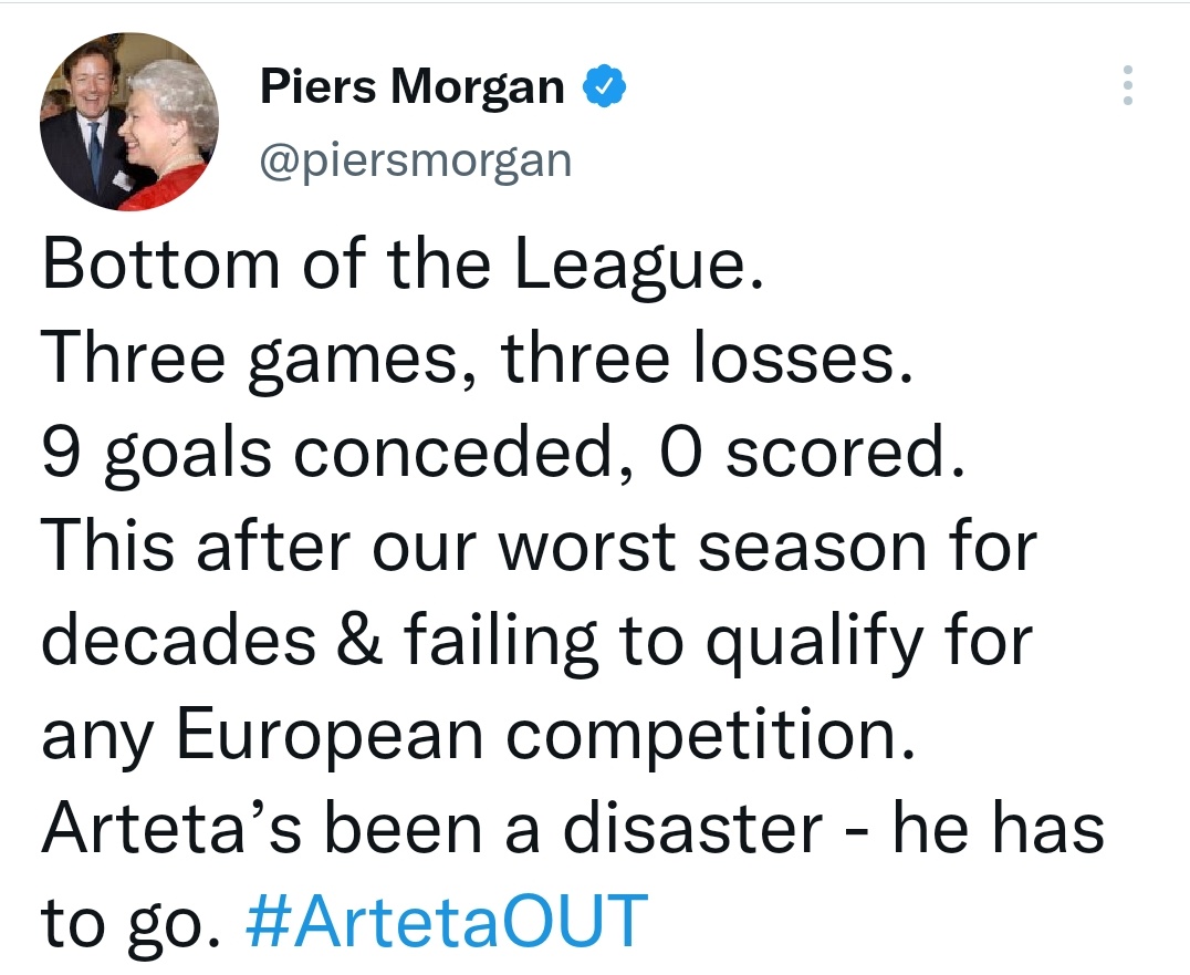 herb1977's tweet photo. @piersmorgan @Arsenal Maybe you should have backed him when times were not so good
Classic example of Back your team through thick and thin https://t.co/oJ7Xt9ajx0