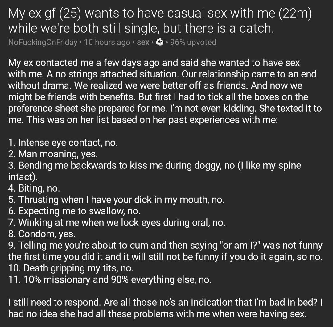 relationships.txt on Twitter "My ex gf (25) wants to have casual sex