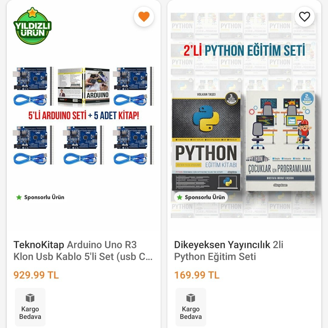 TeknoKitap's tweet image. Arduino Setleri ve Programlama kitapları için Trendyol mağazamızı ziyaret edebilirsiniz. 
Trendyol Mağaza ty.gl/qply1onqna
#arduino #arduinokit #arduinouno #arduinoprojects #arduinonano #yazılım #yazılımmühendisliği #yazılımgeliştirme #softwaredeveloper #software