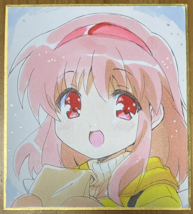 あゆのフルカラー色紙です。こちらは先着順ノベルティです。ご来訪よろしくお願いします〜。 