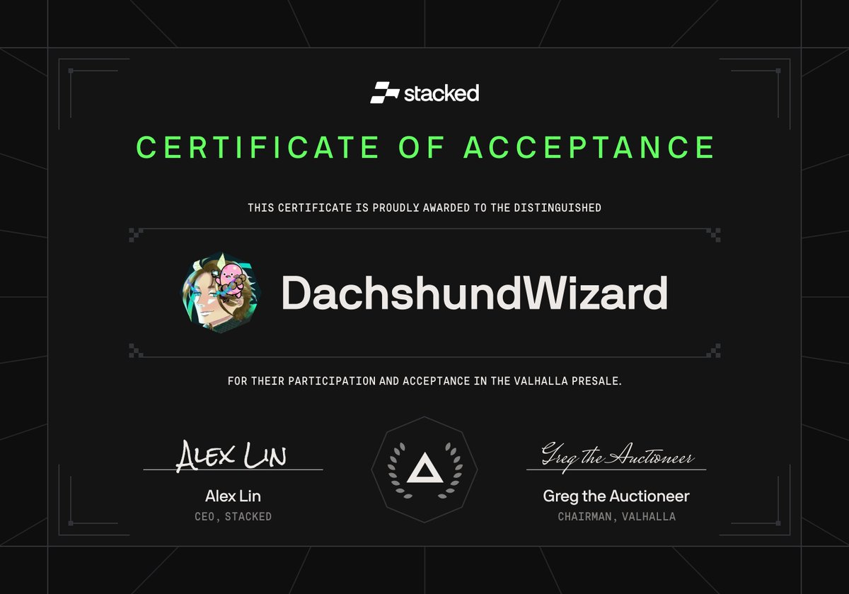 Greg (@invitecodeplz) on Twitter photo Presale "Lot #64" will be awarded to bidder <a href="/dachshundwizard/">DachshundWizard 🐝</a>.
Congratulations on the acquisition and we thank you for your vote of confidence. Presale "Lot #64" will be awarded to bidder <a href="/dachshundwizard/">DachshundWizard 🐝</a>.
Congratulations on the acquisition and we thank you for your vote of confidence.