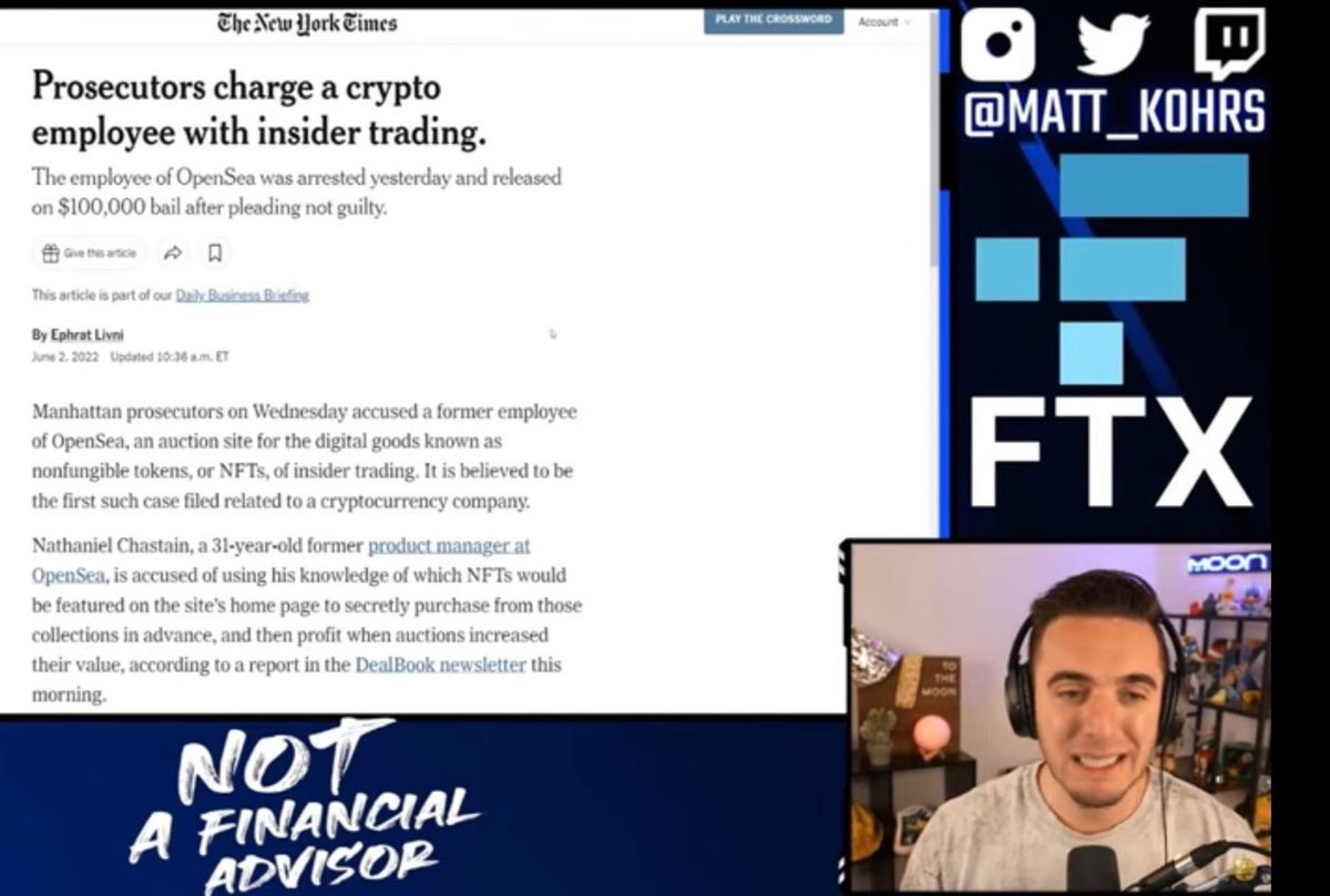 EduardBrichuk's tweet photo. Evidence of Fraud - Matt (KRYPTON) Kohrs affiliated with FTX and Sponsor… pushing FTX.
Ties with Martin Shkreli and allegedly to Sam Bankman-Fried indirectly (in order to sponsor FTX).
You can’t hide behind “not financial advice” when you literally sponsor fraud you coward. https://t.co/xYEoc6Fe6R