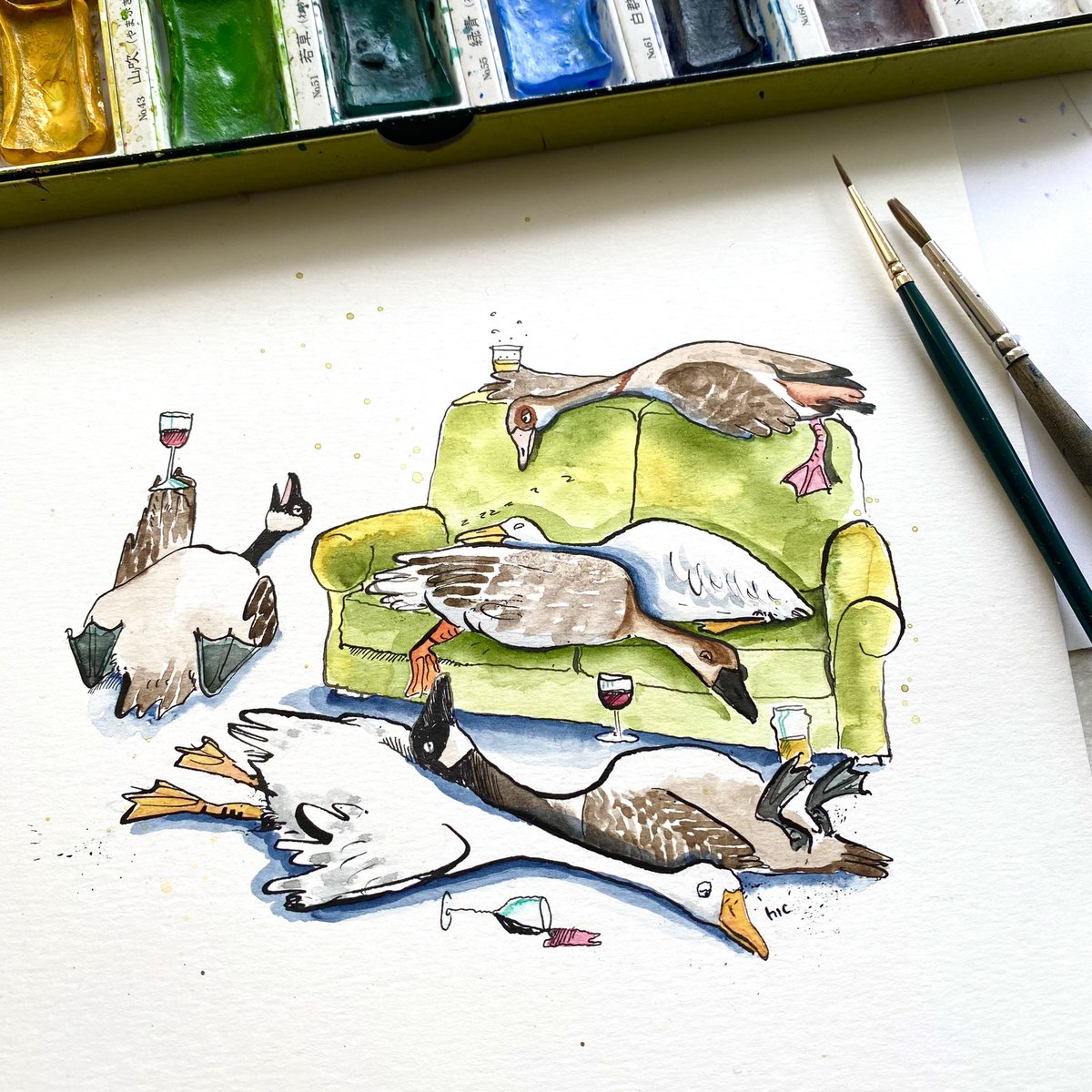 Luci_Power's tweet photo. On the sixth day of Christmas …..

This is how that last sketch turned out ☺️ #christmascards https://t.co/x02CAmkNBs
