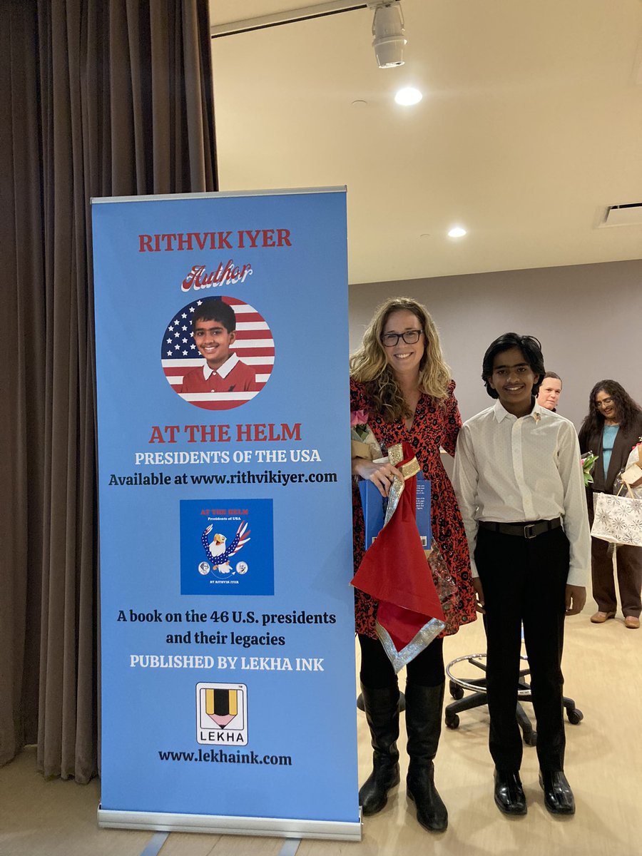 MsMoser2's tweet image. Had an amazing opportunity to moderate Rithvik’s book launch today for At The Helm. Congrats, Rithvik!Diamond and I are so proud of you! @lexingtonsuper @ncte @lizsharp34