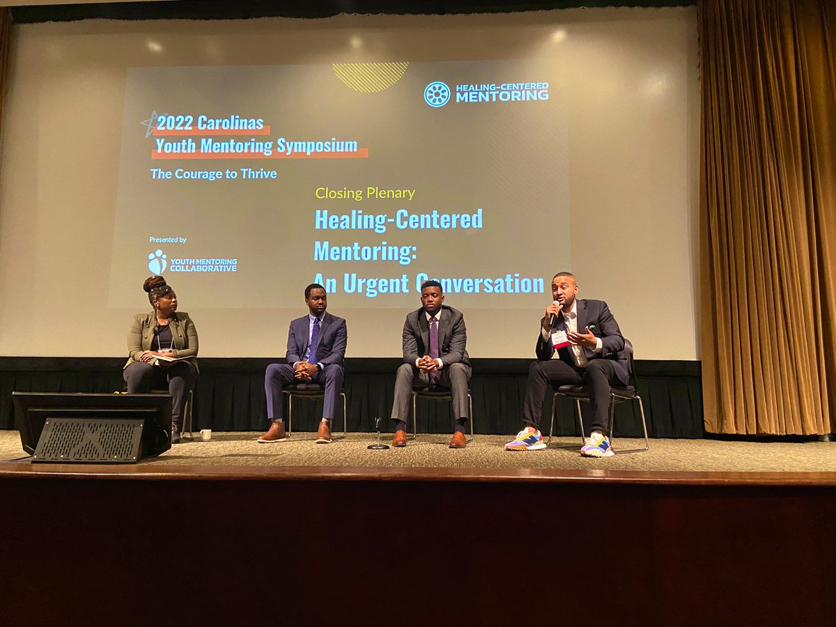 boostatduke's tweet photo. #2022CYMS ended with a powerful plenary on good #mentorship. 🔑: 
1. Heal yourself before you try to heal others. 
2. Trauma is not who you are. It’s an impediment that caused you to stray from your baseline. #Healing-centered #mentoring knows this.
3. Joy is a human right. https://t.co/Qcg0ejpigY