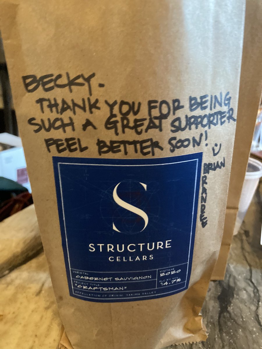 This was so unexpected and yet another reason why I’ll never give up my Structure Cellars membership. Love you @StructureWines always #wineislove #wawine #mylifeneedsstructure