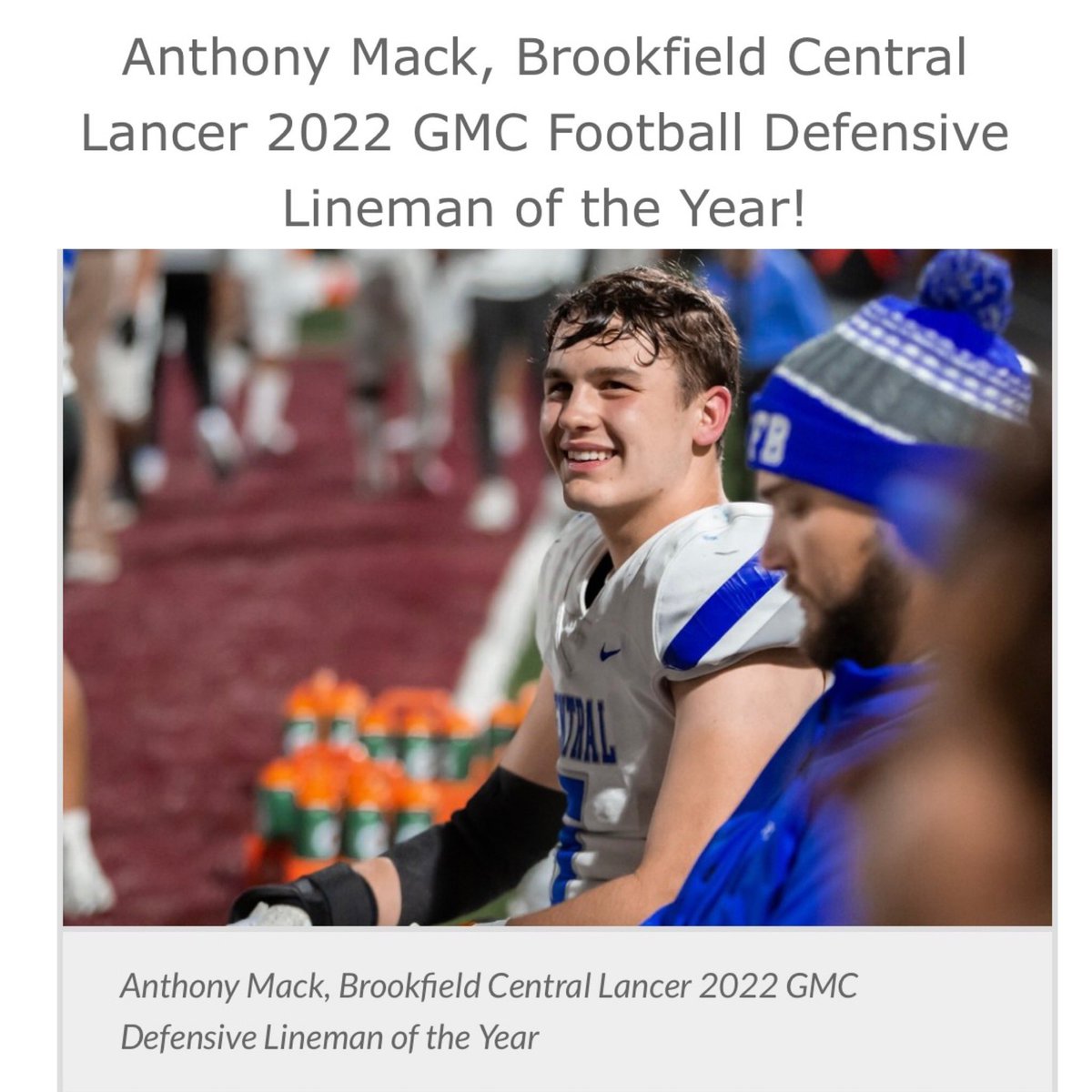 Rob Yumang (@rob_uwbadger) on Twitter photo We are so proud of you Anthony! Congrats on GMC Defensive Lineman of the Year and First Team All Conference! <a href="/Anthony_mackk/">Anthony Mack</a> We are so proud of you Anthony! Congrats on GMC Defensive Lineman of the Year and First Team All Conference! <a href="/Anthony_mackk/">Anthony Mack</a>