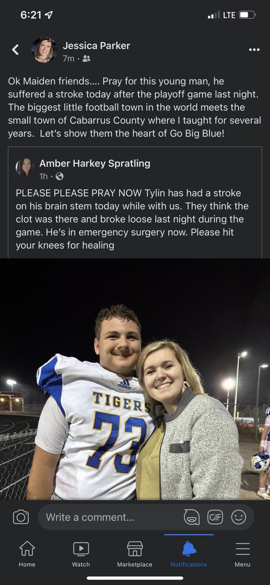 Praying for Tylin! 🙏🏽<a href="/MHSBlueDevilsFB/">Maiden HS Football</a>