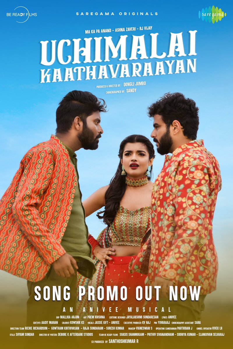 Fun and fun only!
#UchimalaiKaathavaraayan promo right here ➡️ youtu.be/yrTHTGNHw9Q
Tune in tomorrow 
A @AniVee13 Musical!
@BeReadyFilms @makapa_anand @ashnazaveri @RJVijayOfficial & @DONGLI_JUMBO @iamSandy_Off @MallikaArjunDOP @saregamasouth 

#SaregamaOriginals #FromNov21