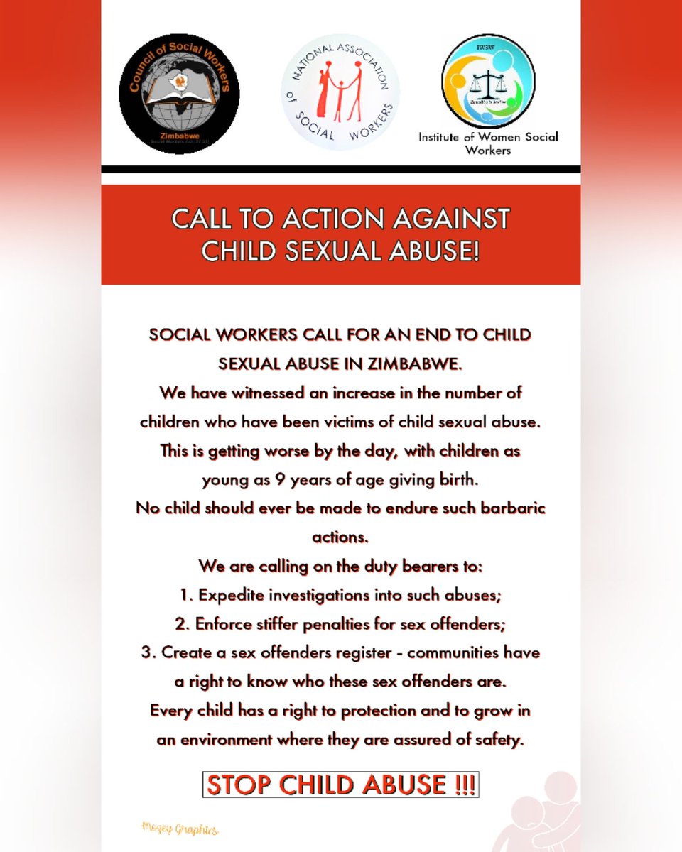 As we commemorate World Children's Day 2022 under the theme 'Inclusion For Every Child'. Join us in this Call to action against Child Sexual Abuse in Zimbabwe. This comes after an alarming rise in cases of child sexual abuse. Stop Child Abuse !!!