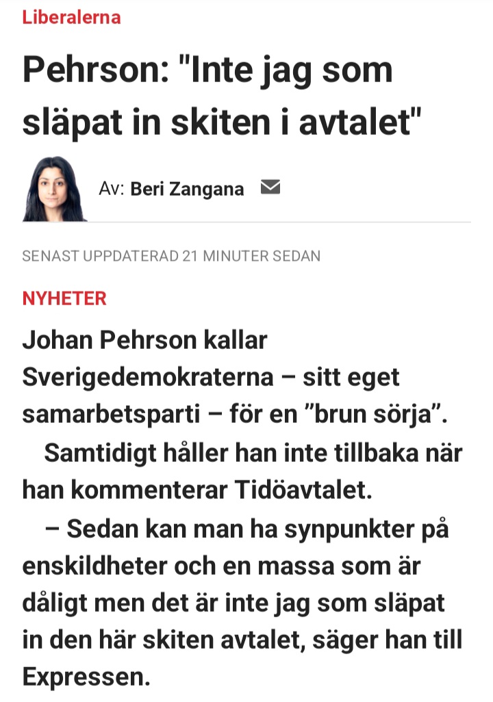 BoerjeBrandt's tweet photo. Jag hoppas nazistkramarna @liberalerna
Sjunker, och Ni i #liberalerna
Inser vilken "brun sörja" Ni har hjälpt till maktens boning.
Skyll inte ifrån Er på andra. Det var Ni som gjorde detta möjligt.
Liberala gruppen i EU stämmer i bäcken.
#Svpol #Säkpol #Libpol #Etik #Moral https://t.co/QyYBUEnknC
