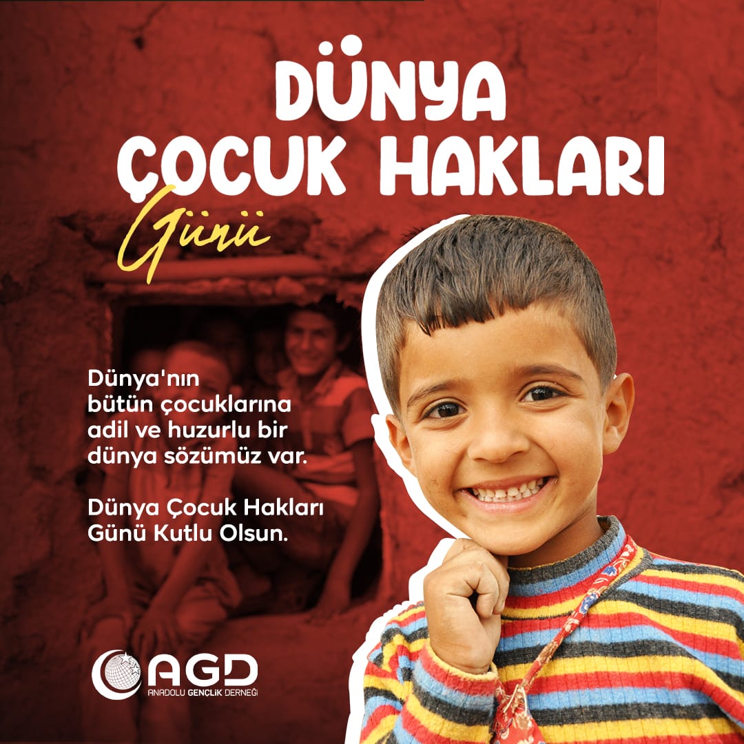 Dünya'nın bütün çocuklarına adil ve huzurlu bir dünya sözümüz var.   

Dünya Çocuk Hakları Günü Kutlu Olsun.

#ÇocukHaklarıGünü
#AhlakveManeviyat