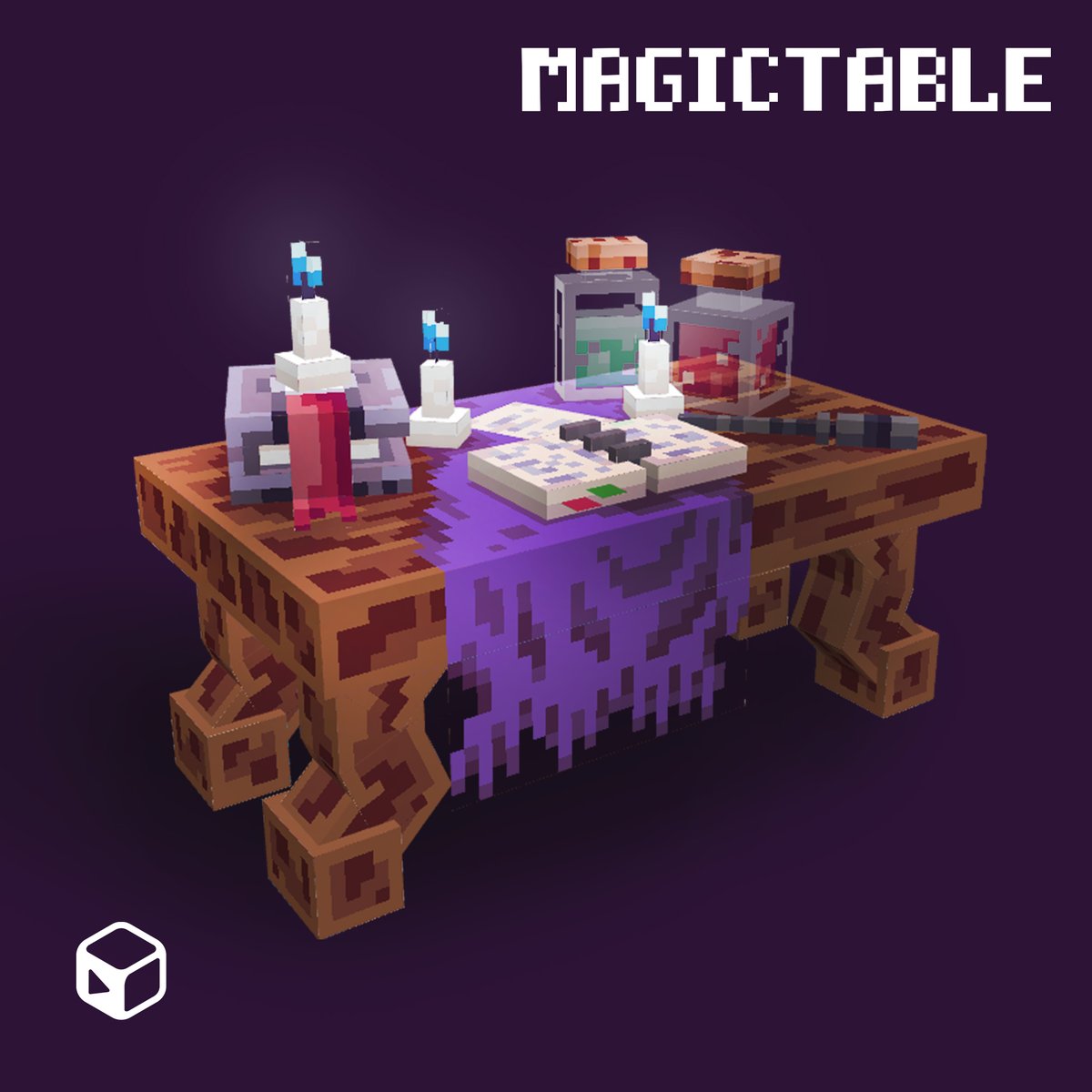 sickosoji's tweet image. Magic table🧙🏻‍♂️
First attempt!
#MAGICTABLE

#3DModel #Minecraft #Blockbench #Pixelart