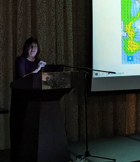 SeaChange2022's tweet photo. It's important to start a conference day with a detailed report from Head of Forecasting at @MetEireann @EvelynCusack4 Thanks for letting us know what the weather is like outside our conference room! #SeaChange22 #ArchConf22 @NautArchSoc @divingIreland @CHERISHProj @NationalMons https://t.co/jfm9WKp9IS