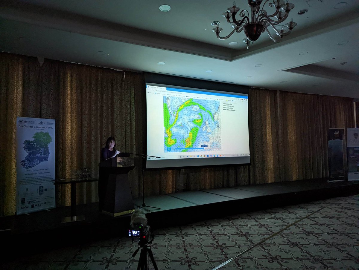 SeaChange2022's tweet photo. It's important to start a conference day with a detailed report from Head of Forecasting at @MetEireann @EvelynCusack4 Thanks for letting us know what the weather is like outside our conference room! #SeaChange22 #ArchConf22 @NautArchSoc @divingIreland @CHERISHProj @NationalMons https://t.co/jfm9WKp9IS