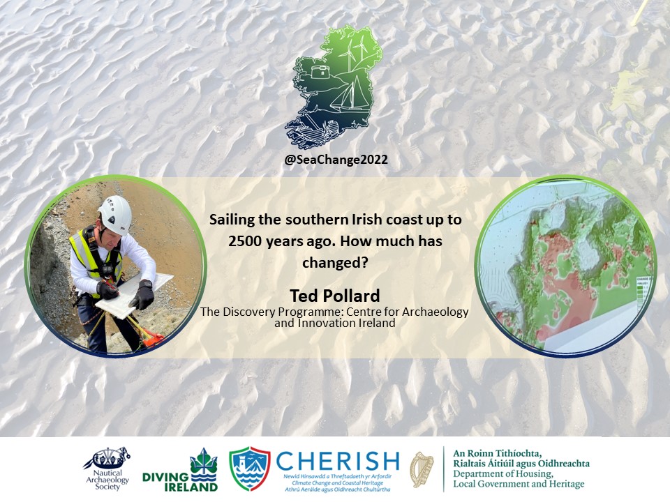 SeaChange2022's tweet photo. People have been sailing around Ireland for thousands of years. Just how much of the coastline has changed over this time? @EJDPollard can tell us! #SeaChange22 #ArchConf22 @NautArchSoc @divingIreland @CHERISHProj @NationalMons https://t.co/rUgDKcOsiA