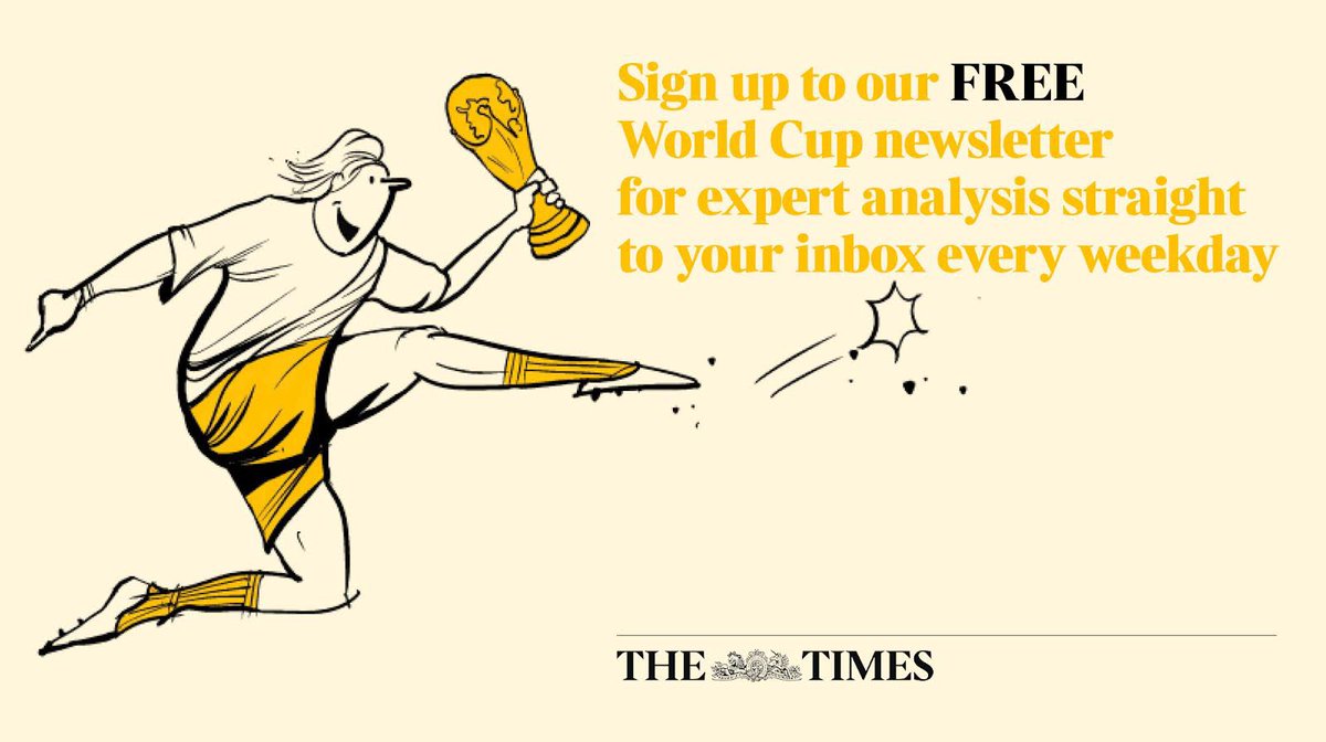 Lots of #WorldCup coverage from <a href="/TimesSport/">Times Sport</a> here for *free* over the next month.

Diary insights, match reports, analysis, comment and The Game pod all in one place:

thetimes.co.uk/worldcupnewsle…