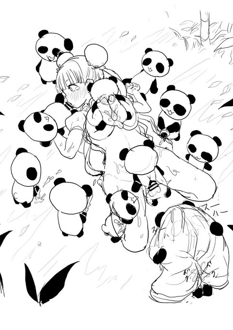 【R-18注意】よその子。ドラコさんちのお団子ちゃんとしこしこパンダ、ぱこぱこパンダ、くんくんパンダ
パンダは、ふなさんの絵のパンダを見ててインスピレーションを得て描きました。 