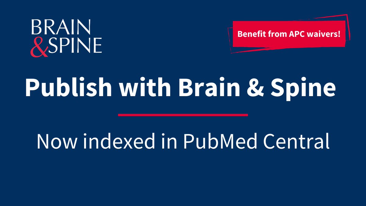 EUROSPINESoc's tweet photo. Brain &amp; Spine is now listed in PubMed Central, which is a great advantage for both authors and readers in disseminating their research findings. 
Submit your work now! https://t.co/fUBgW3sPXt

@EANSonline50 @WilcoPeul @atmghn @clemensweber @belodiogo @BrainSpineJ @dr_Raffa_Nch https://t.co/FqOY0hM5D7