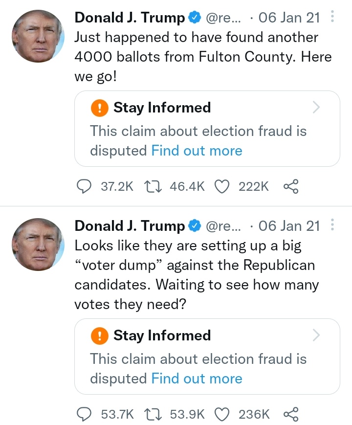 docrussjackson's tweet image. I&apos;ve blocked Musk &amp;amp; Trump, &amp;amp; suggest you do the same. 

Trump&apos;s tweets from 5th &amp;amp; 6th January - just before he was banned from Twitter following the failed coup he incited - are still there, &amp;amp; they&apos;re shocking. If there&apos;s any justice, he&apos;ll spend the rest of his days in jail.