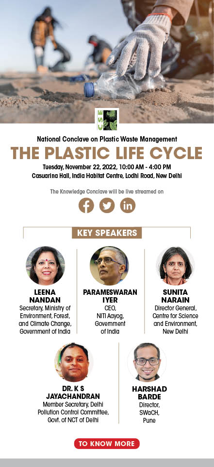 Globally, only 9% of plastic waste is recycled while 22% is mismanaged. Here are the key speakers from our one-day #nationalconclave on 'Plastic Life Cycle'. Join us virtually on 22nd November at 10 AM.

Register now:
us02web.zoom.us/meeting/regist…

Learn more:
cseindia.org/the-plastic-li…